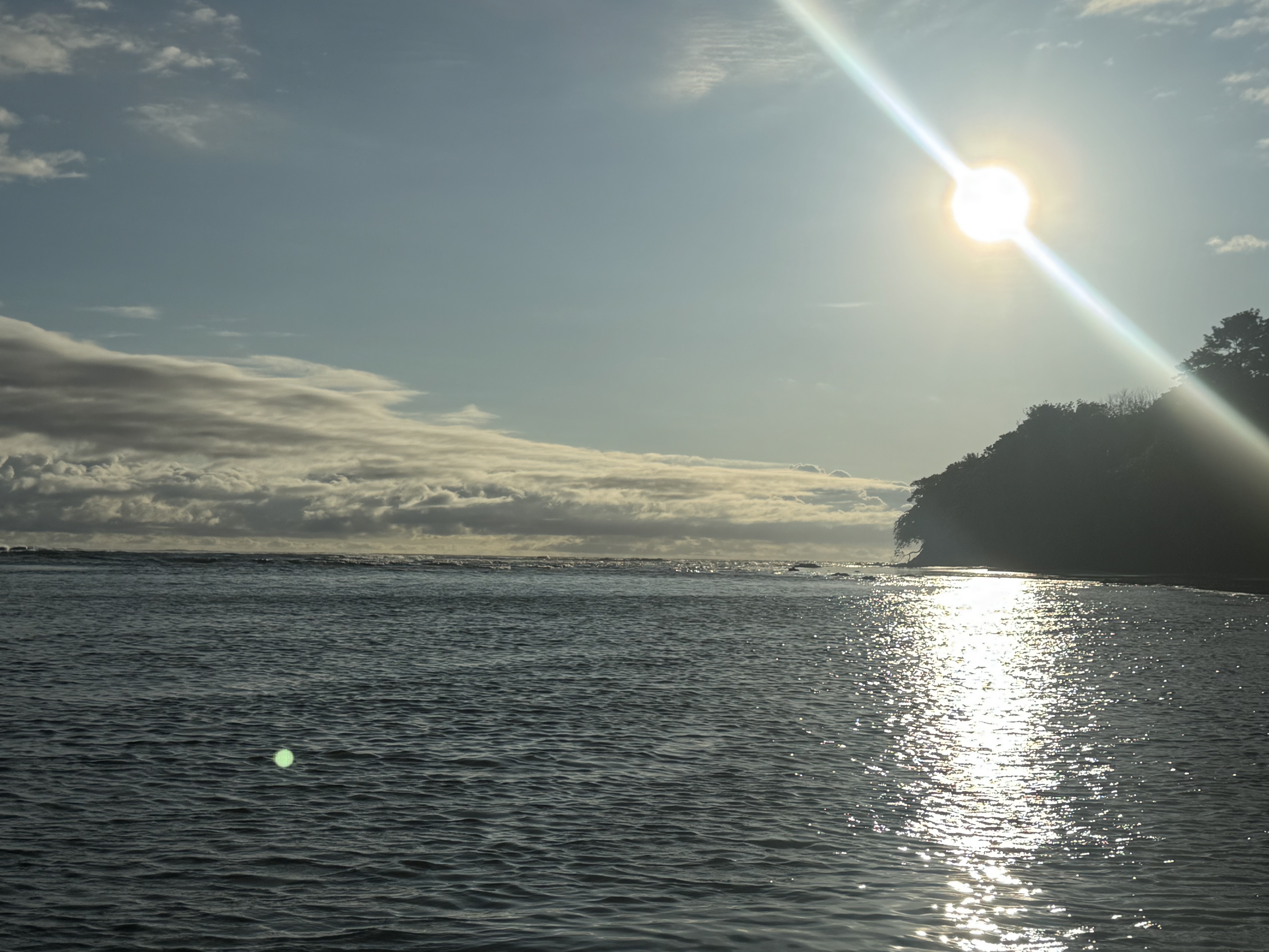 Late-afternoon light across the Pacific